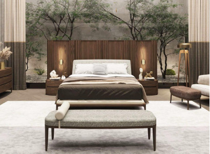 Schlafzimmerhocker Luxuriöser grauer Stoff mit weicher Polsterung Neu